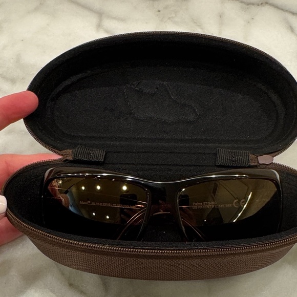 Maui Jim Palms Super Thin Glass Chocolate Polarized Wrap Sunglasses with Case - Picture 16 of 16